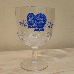 Vintage 1970's Pabst Blue Ribbon Goblet
